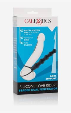 Sexleksaker för par Silicone Beaded Dual Penetrator Black