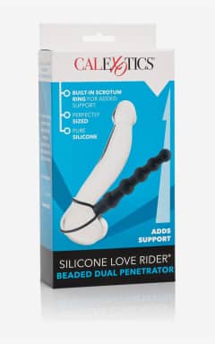 Sexleksaker för män Silicone Beaded Dual Penetrator Black