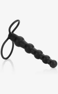 Sexleksaker för män Silicone Beaded Dual Penetrator Black