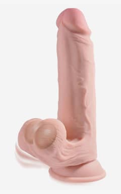 Dildo 3D Cock Swinging Balls 9 Inch Light Skin