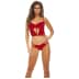 Strap Overlay 2PC Bra Set Red