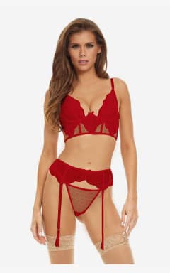 Sexiga Underkläder Peek A Boo Wire 3PC Set Red