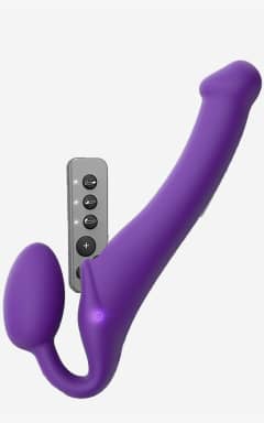 För par Vibrating Bendable Strap On Purple M