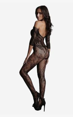 Alla Le Désir Lace Sleeved Bodystocking One Size