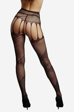 Alla Le Désir Crotchless Cut Out Pantyhose One Size