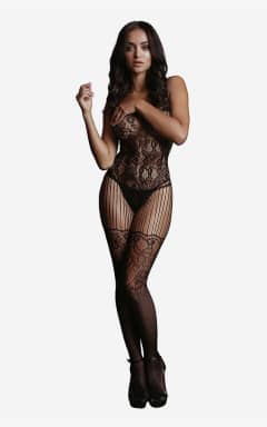 Sexiga Underkläder Le Désir Lace and Fishnet Bodystocking One Size
