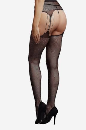 Sexiga Underkläder Le Désir Suspender Rhinestone Pantyhose One Size