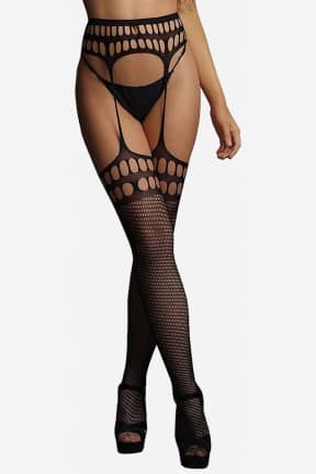 Sexiga Underkläder Le Désir Garterbelt Stockings with Open Design One Size