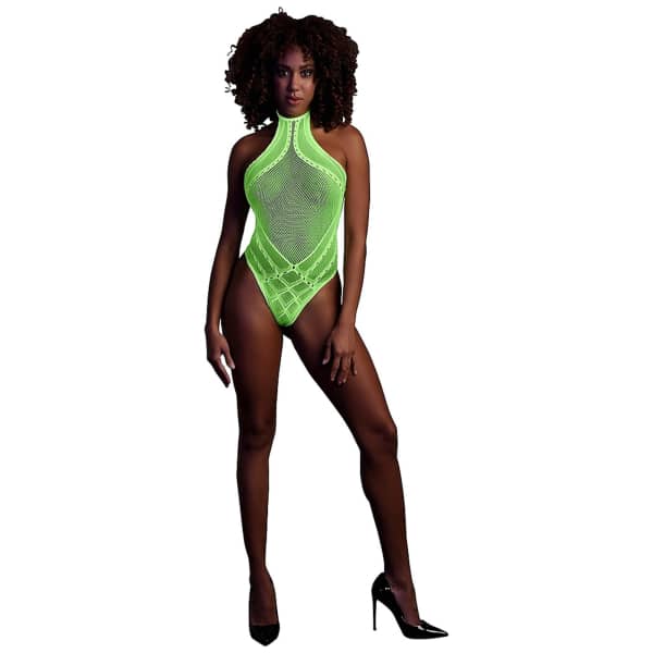 Glow In The Dark Body With Halter Neck Green OS