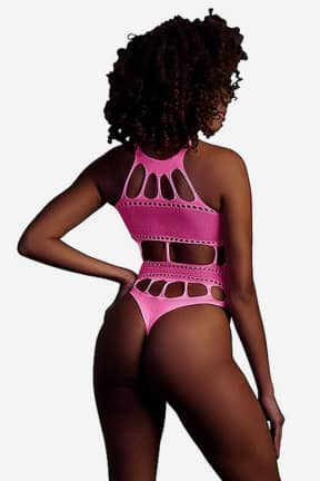 Alla Glow In The Dark Body With Grecian Neckline Pink