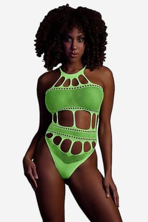 Sexiga Underkläder Glow In The Dark Body With Grecian Neckline Green