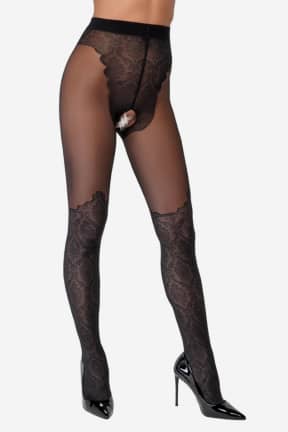 Nyheter Cottelli Crotchless Tights Lace M