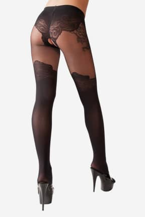 Alla Cottelli Crotchless Tights Lace Pantie XS