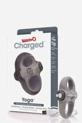 Nyheter Screaming O Charged Yoga Vibrating Cock Ring Grey