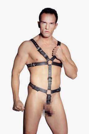 Alla Zado Leather Harness For Men Black S-L