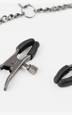 BDSM Sei Mio Twin Tweaks Velvet Collar with Nipple Clamps
