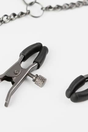 Bondage / BDSM Sei Mio Twin Tweaks Velvet Collar with Nipple Clamps