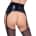 Black Level - Vinyl Suspender Belt - Black - L