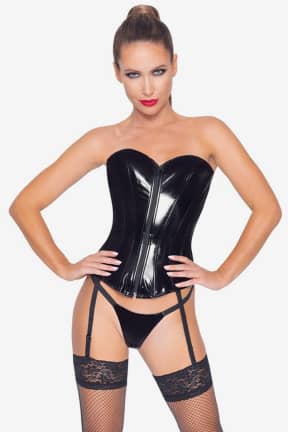 För henne Black Level - Vinyl Corset - Black