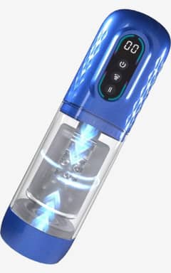Penispump Pumped - Vortex Suction Rotation And Thrusting Masturbator Pump - Metallic Blue