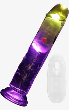 Vibratorer RealCock - LED Vibrating Straight Cock - Transparent - 18cm