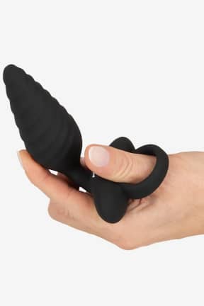 För honom Anos - Flexible Butt Plug Twisted Design With Vibrations