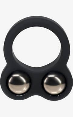 Alla Levelz - Liquid Silicone Double Weighted Ball Cockring - Black