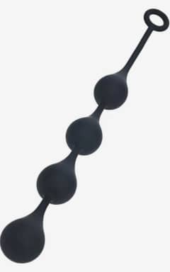 Alla Levelz - Waterdrop Silicone Anal Balls - Black - L - 40 mm