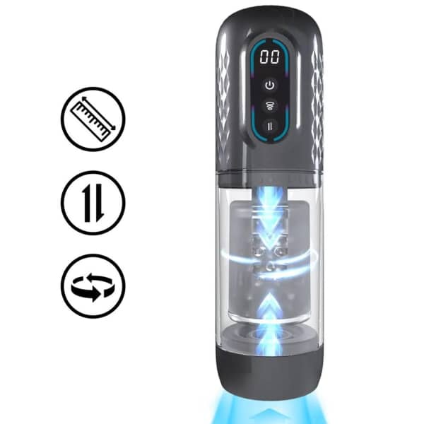 Pumped - Vortex Suction Rotation And Thrusting Masturbator Pump - Gun Metal