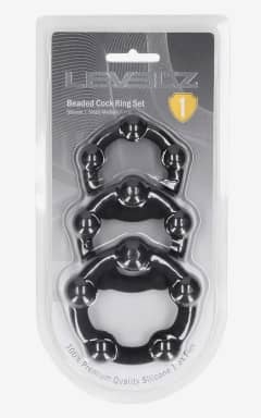 Alla Levelz - Beaded Silicone Cockring Set Of 3 - Black - S/M/L