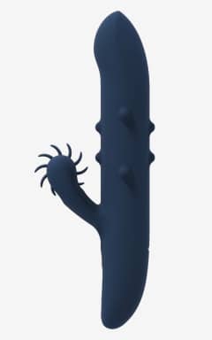 För henne Dreamtoys - Goddess Collection - Athena Rabbit Vibrator With Moving Beads And Spinning Wheel - Blue