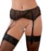 Cottelli Lingerie - Suspender Belt Embroidery - Black - XL