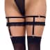 Cottelli Accessoires - Velvet And Lace Suspender Garters - Black - L/XL