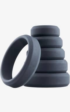 Njutningsleksaker Boners - 6 Piece Cock Ring Set - Grey