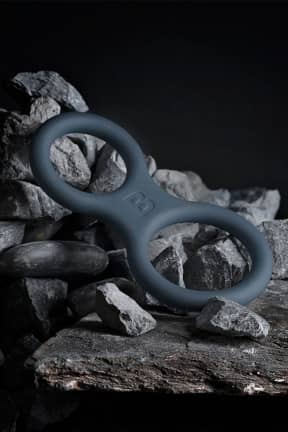 Njutningsleksaker Boners - Silicone Cock Ring And Ball Stretcher - Grey