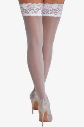 Nyheter Cottelli Legwear - Hold Up Stockings - White