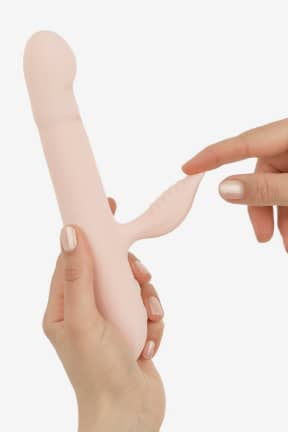 Njutningsleksaker Good Vibes Only - Thrusting Vibrator - Soft Silicone - Pink