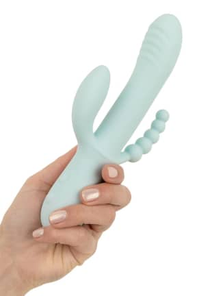 Njutningsleksaker Good Vibes Only - Triple Stimulation Vibe - Soft Silicone - Blue