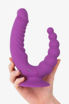Njutningsleksaker Teazers - Double Vibrator with Suction Cup and Remote - Purple
