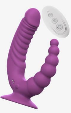 Njutningsleksaker Teazers - Double Vibrator with Suction Cup and Remote - Purple