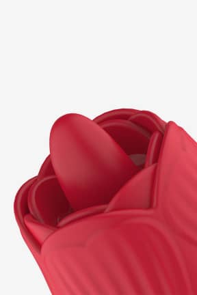 Njutningsleksaker Teazers – Rose Thrusting Dildo Vibrator – Red