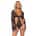Leg Avenue - Garter Teddy with String Back and Robe Black S