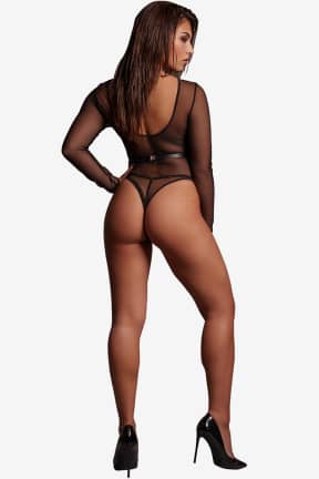 Sexiga Underkläder Le Désir - Lexy - Harness and Mesh Body - One Size - Black - Kaxiga harnessband över mjuk stretchmesh formar kroppen med lagom teasing. One size med skön stretch ger en självsäker look som funkar om och om igen.