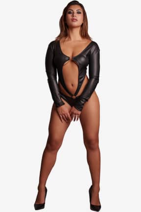Nyheter Le Désir -  Mollie - PVC Crotchless Body - One Size - Black