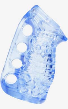 Alla Fleshlight - Fleshskins Grip - Blue Ice - Känn hur din lösvagina blir exakt så tajt du vill, med grepphål som du styr i stunden. Mjuk SuperSkin och öppet flöde gör rengöring snabb och njutningen extra nära.