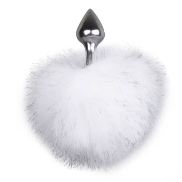 EasyToys Fetish - Bunny Tail Plug No. 1 - Silver/White