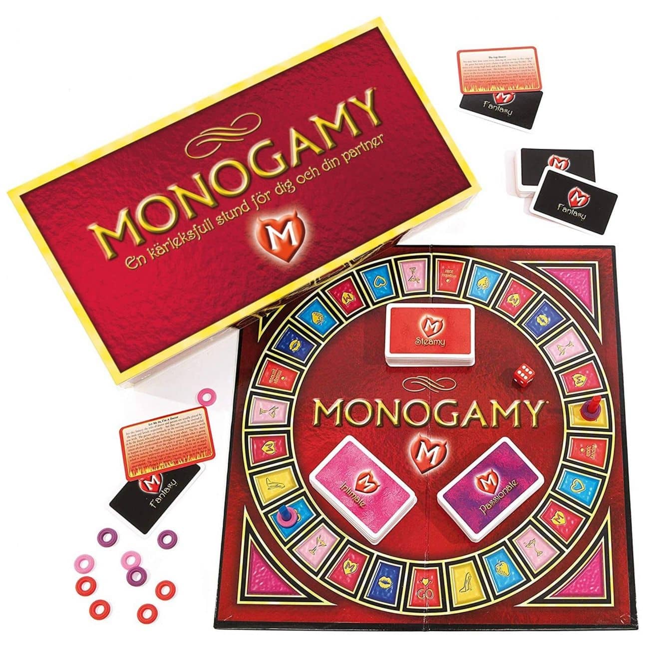 Monogamy parspel detaljbild, rosa lila och röd nivå