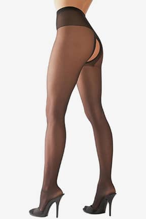 Alla Cottelli - Crotchless Tights - Black - Öppning i grenen som ger tillgång till att stimulera dina erogena zoner.