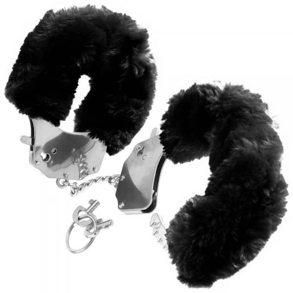 Furry Love Cuffs Svart – produktbild från sidan