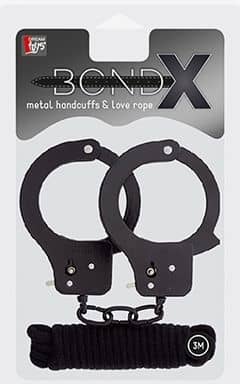 Fifty Shades of Grey BondX Cuffs & Bondagerep - Svart